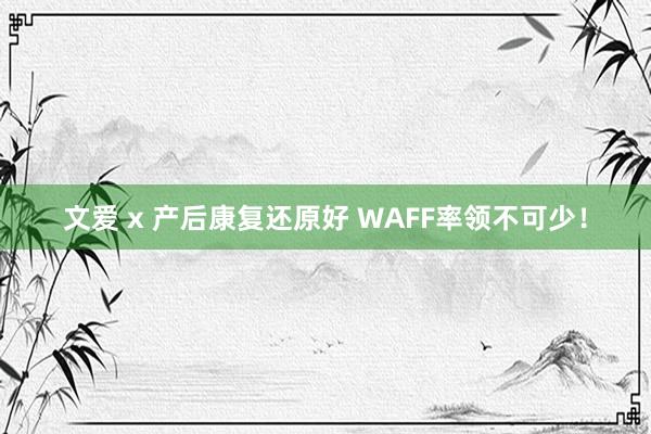 文爱 x 产后康复还原好 WAFF率领不可少！