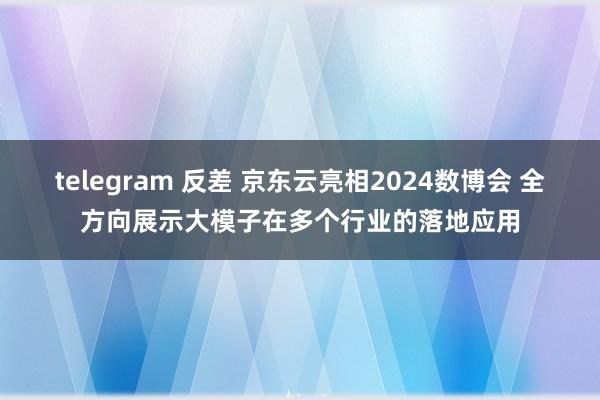 telegram 反差 京东云亮相2024数博会 全方向展示大模子在多个行业的落地应用