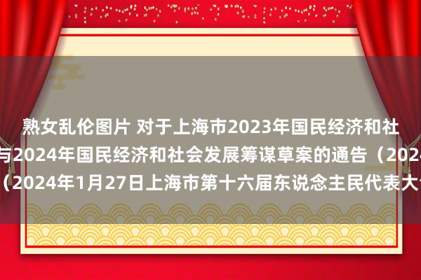 熟女乱伦图片 对于上海市2023年国民经济和社会发展筹谋履行情况与2024年国民经济和社会发展筹谋草案的通告（2024年1月27日上海市第十六届东说念主民代表大会第二次会议通过）